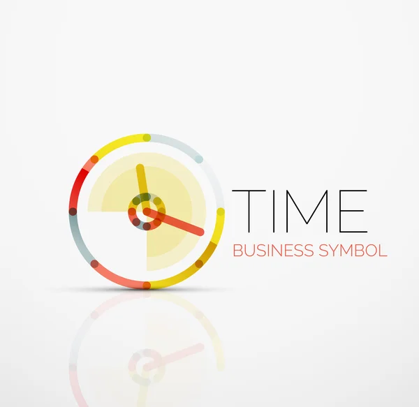 Vector ideia logotipo abstrato, conceito de tempo ou ícone do negócio relógio. Modelo de design de logotipo criativo — Vetor de Stock