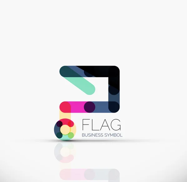 Bandera del logotipo, icono de negocio geométrico lineal abstracto — Vector de stock