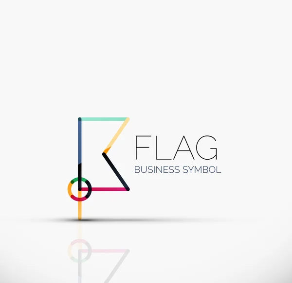 Logo flag, abstract linear geometric business icon — Stock Vector