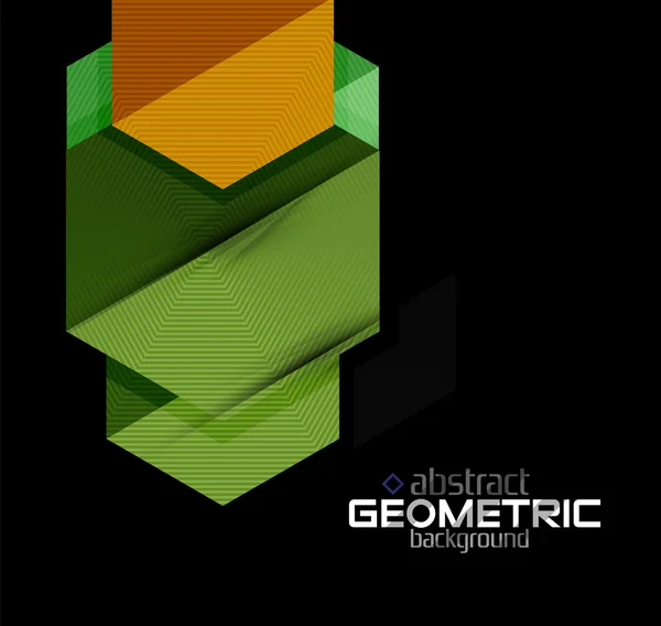 Forme geometriche in carta strutturata su nero — Vettoriale Stock