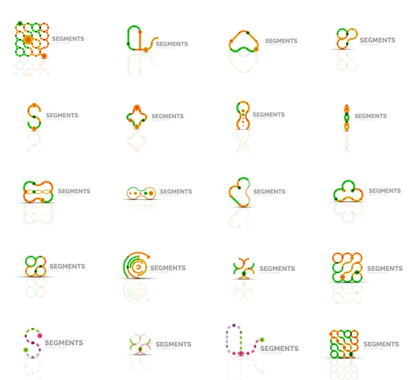 Ensemble de logos abstraits linéaires . — Image vectorielle