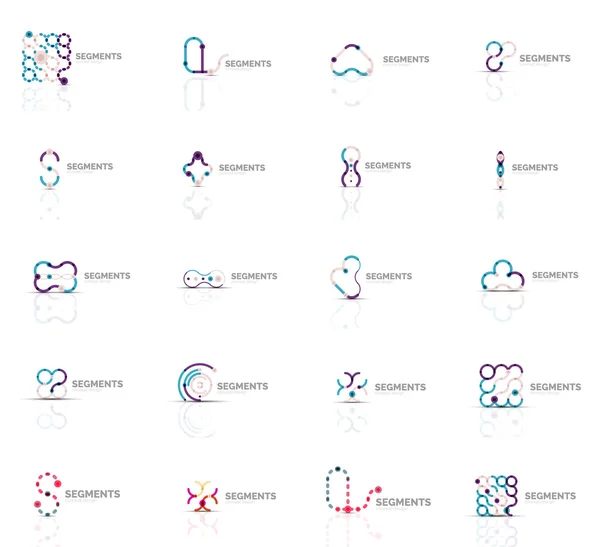 Ensemble de logos abstraits linéaires . — Image vectorielle