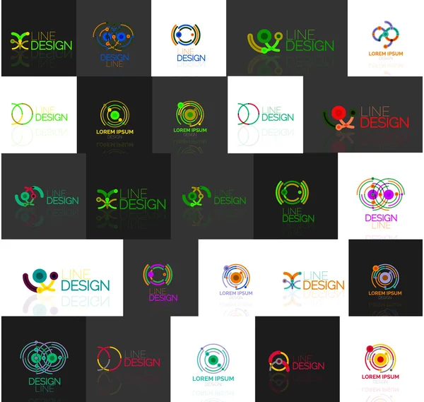 Set of linear abstract logos — Stock Vector