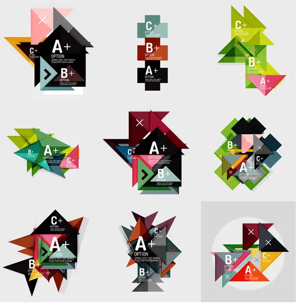 Banderas geométricas de estilo de diseño de papel — Vector de stock