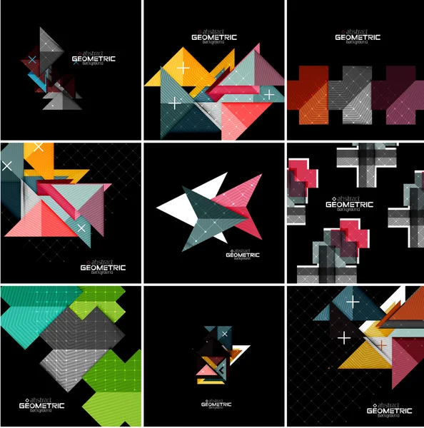 Vector geometriska banner set — Stock vektor