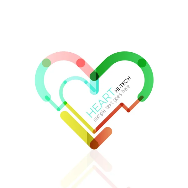 Logo love heart, abstract linear geometric business icon — Stock Vector