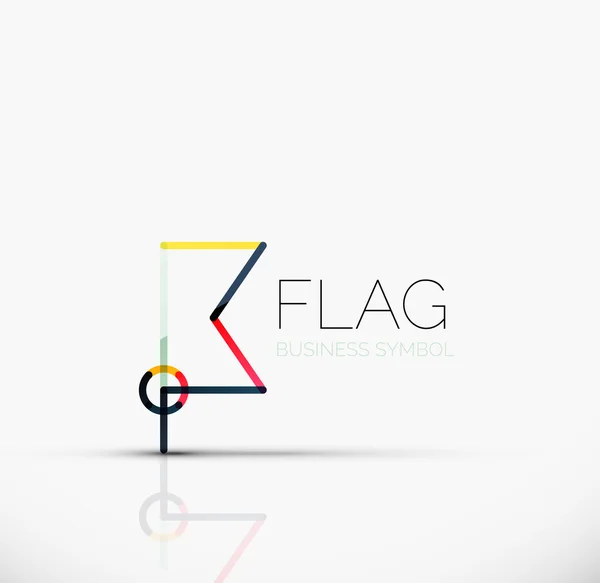 Logo flag, abstract linear geometric business icon — Stock Vector