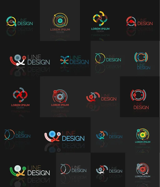 Een overzicht van swirl en cirkel minimale abstracte geometrische logo set — Stockvector