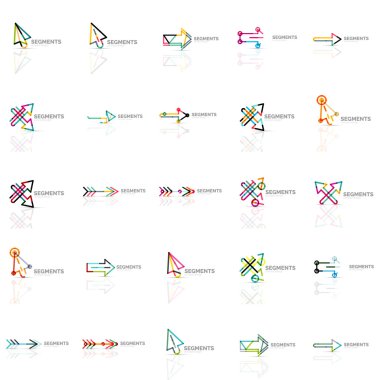 Renkli soyut origami logoları koleksiyonu