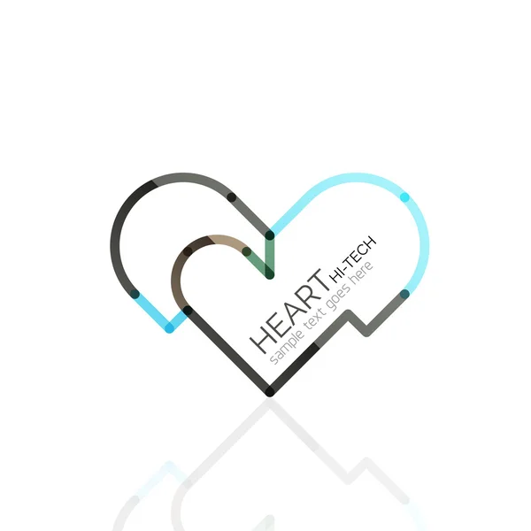 Logo liefde hart, abstracte lineaire geometrische business pictogram — Stockvector