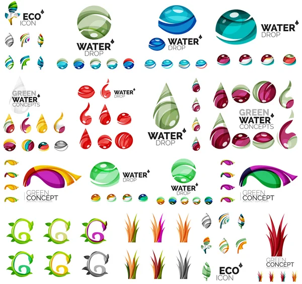 Conceptos de naturaleza ecológica, conjunto de iconos — Archivo Imágenes Vectoriales