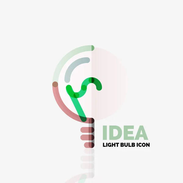 Logo, lampadina vettoriale astratta lineare geometrica business icon. Idea concetto — Vettoriale Stock