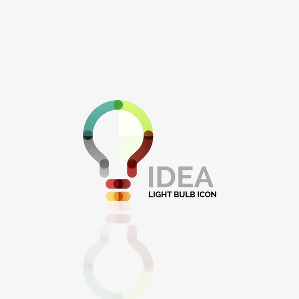 Logo, lampadina vettoriale astratta lineare geometrica business icon. Idea concetto — Vettoriale Stock