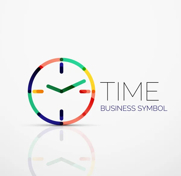 Idea de logotipo abstracto vectorial, concepto de tiempo o icono de negocio reloj. Plantilla de diseño del logotipo creativo — Archivo Imágenes Vectoriales