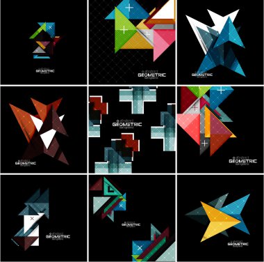 Vektör geometrik afiş set