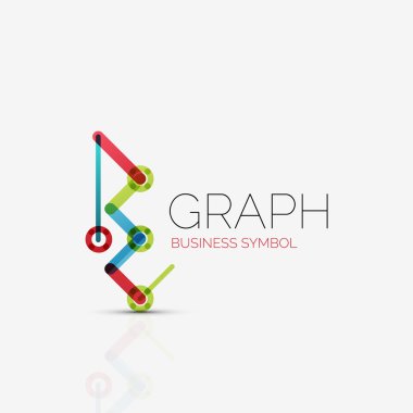 Soyut logo fikri, doğrusal grafik veya grafik iş simgesi. Yaratıcı vektör logo tasarım şablonu