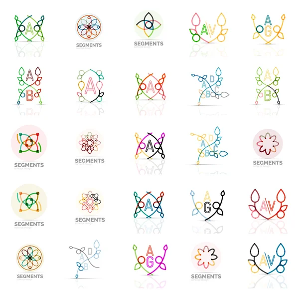 线性抽象徽标，字母漩涡 — 图库矢量图片