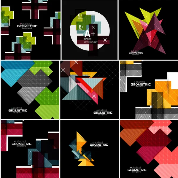 Vector geometrical banner set — Stock Vector