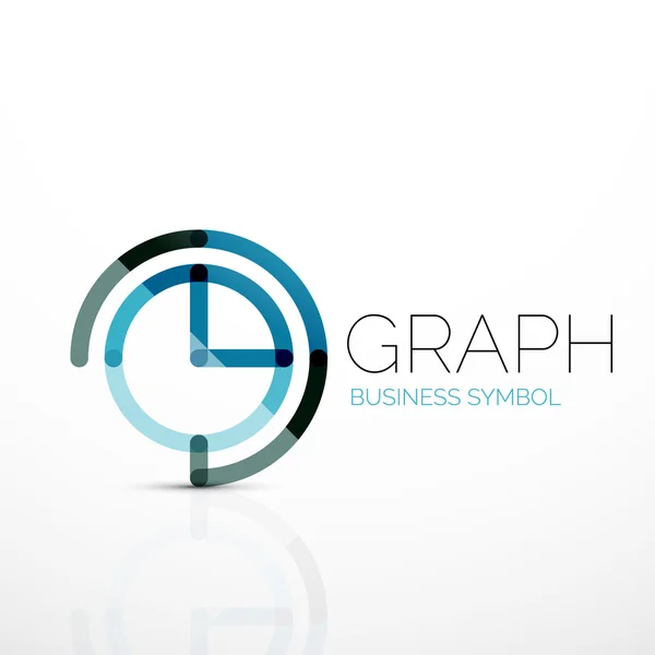 Abstract logo idea, linear chart or graph  business icon. Creative vector logotype design template — Stock Vector