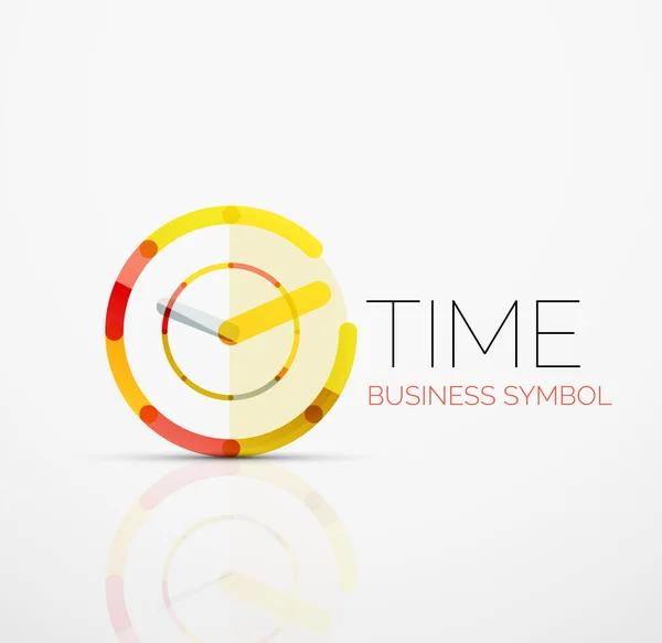 Vector abstract logo idea, time concept or clock business icon. Creative logotype design template — Stock Vector