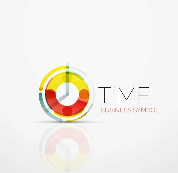 Vector abstract logo idea, time concept or clock business icon. Creative logotype design template — Stock Vector