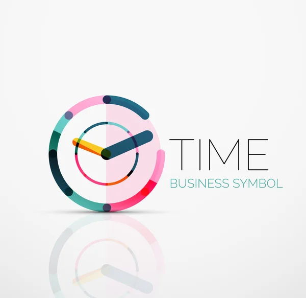 Idea de logotipo abstracto vectorial, concepto de tiempo o icono de negocio reloj. Plantilla de diseño del logotipo creativo — Archivo Imágenes Vectoriales