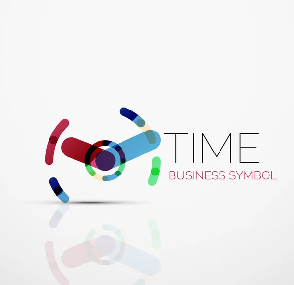 Vector abstract logo idea, time concept or clock business icon. Creative logotype design template — Stock Vector