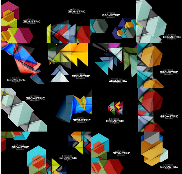 Collection de bannières géométriques — Image vectorielle