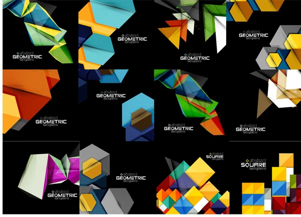 Collection of geometric banners — Stock Vector