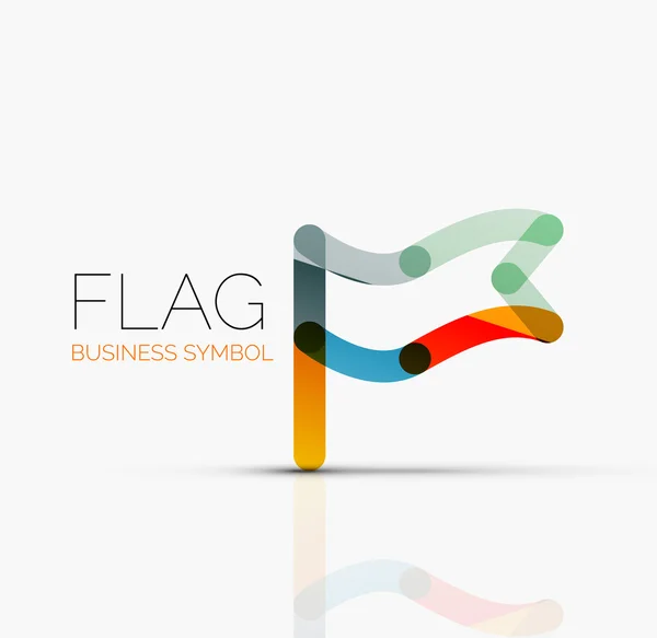 Flaga logo, streszczenie liniowy biznes geometrycznej ikona — Wektor stockowy