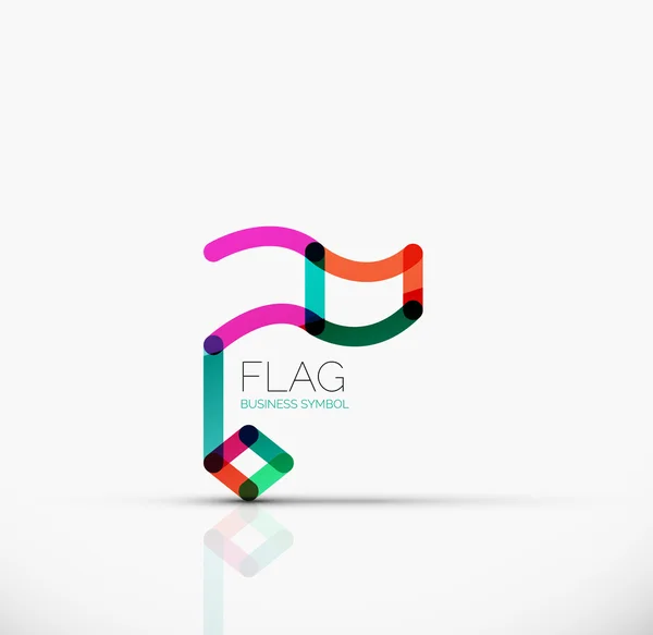 Logo flagga, abstrakt linjär geometriska business ikonen — Stock vektor