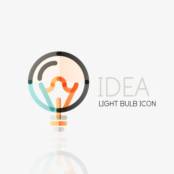 Logo, vector light bulb abstract linear geometric business icon. Idea concept — Stock Vector