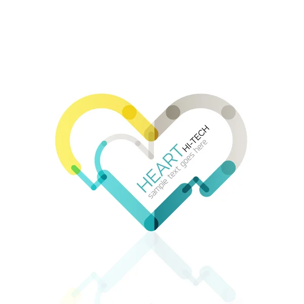 Logo aşk kalp, doğrusal geometrik iş simgesi — Stok Vektör