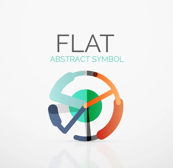 Logo - diseño plano lineal minimalista abstracto. Negocios de alta tecnología símbolo geométrico, líneas de segmentos multicolores — Vector de stock