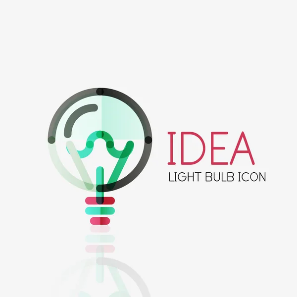 Logo, vector gloeilamp abstracte lineaire geometrische business pictogram. Idee concept — Stockvector