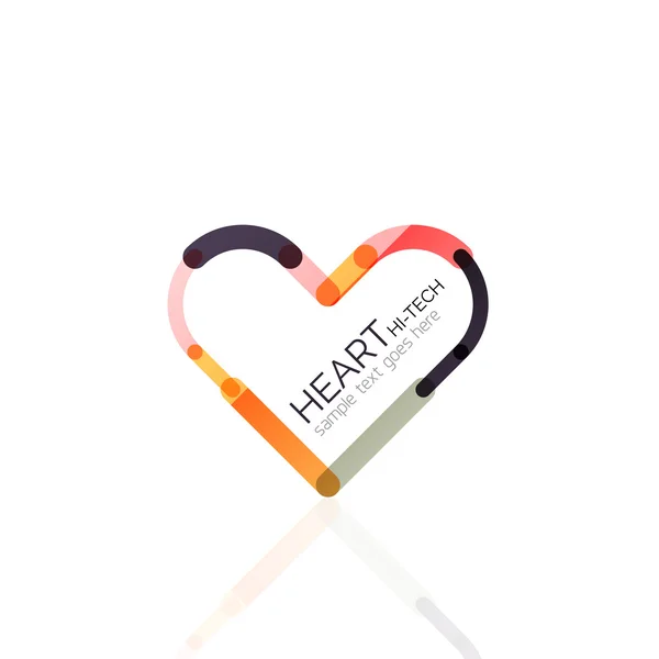 Логотип любов серце, абстрактний лінійний геометричний бізнес значок — стоковий вектор
