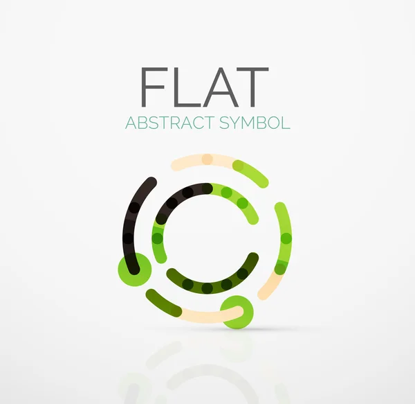 ロゴ - 抽象的なミニマルな直線的なフラット デザイン。ビジネス ハイテク幾何学記号色とりどりセグメント ライン — ストックベクタ