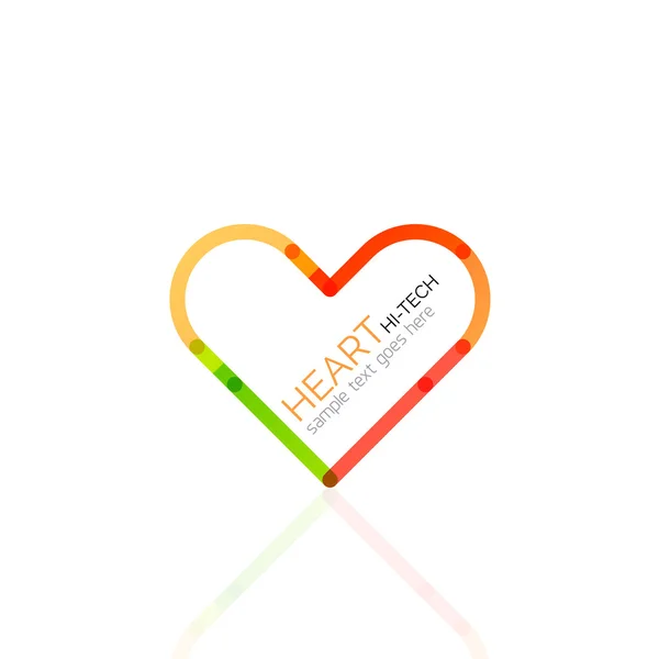 Logo love heart, astratto lineare geometrica icona di business — Vettoriale Stock