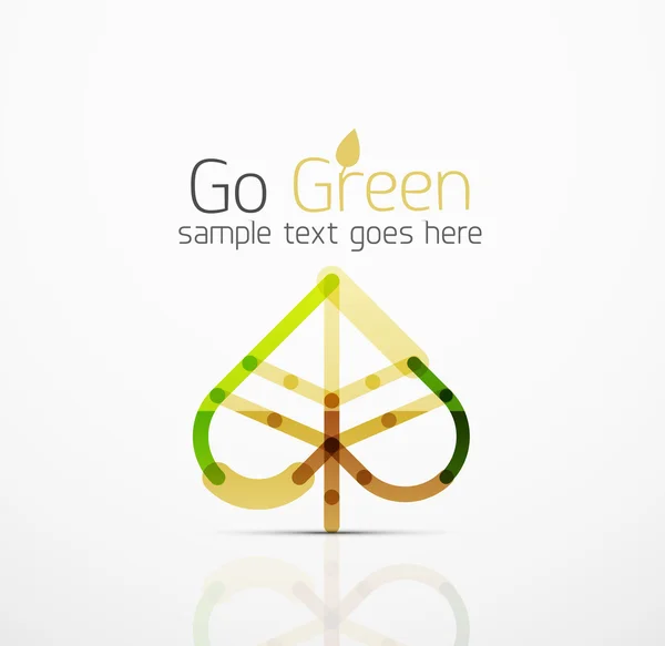 Vektorové abstraktní logo nápad, eko list, přírodní rostlinné, zelený koncept podnikání ikonu. Šablona návrhu s kreativní logotyp — Stockový vektor