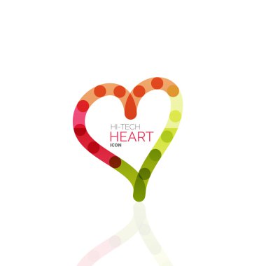 Logo aşk kalp, doğrusal geometrik iş simgesi