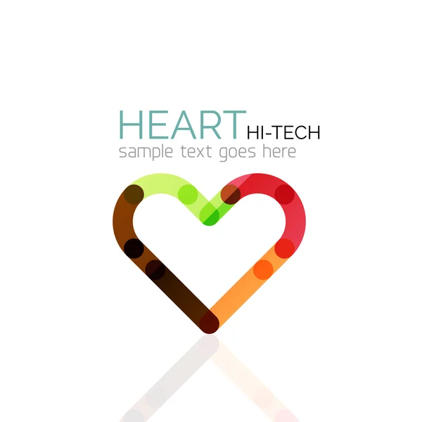 Logo liefde hart, abstracte lineaire geometrische business pictogram — Stockvector