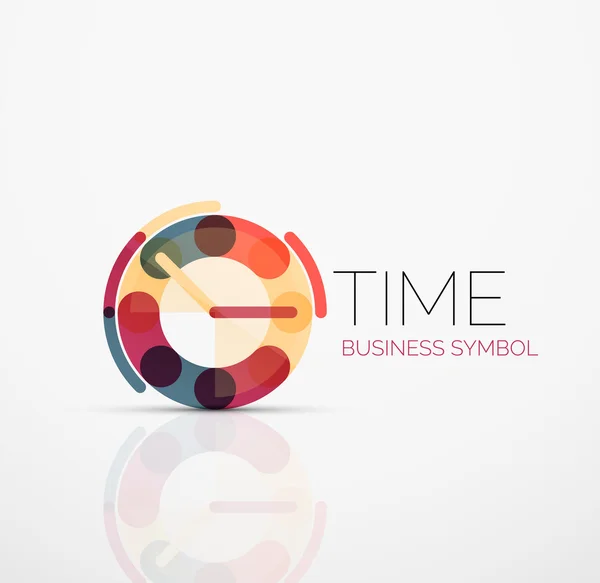 Vector abstract logo idea, time concept or clock business icon. Creative logotype design template — Stock Vector