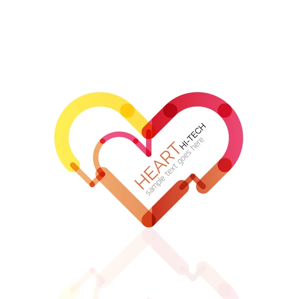 Logo love heart, abstract linear geometric business icon — Stock Vector