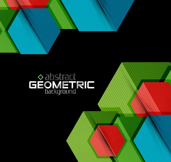 Formas geométricas de cor vetorial no fundo preto — Vetor de Stock