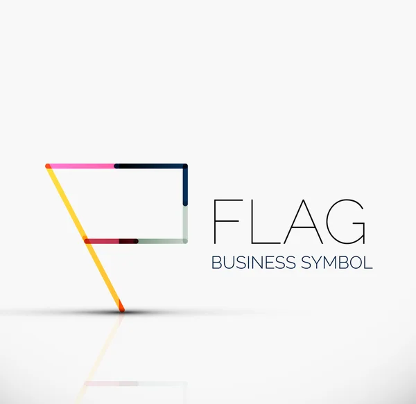 Logo flag, abstract linear geometric business icon — Stock Vector