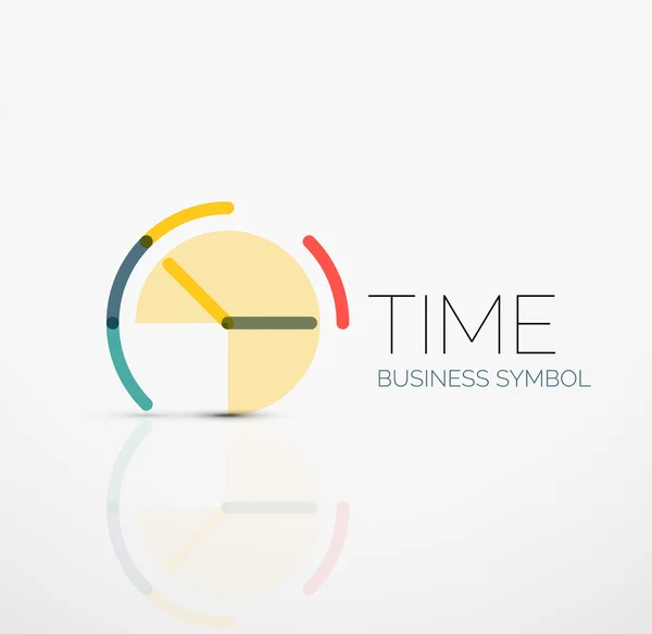 Vector abstract logo idea, time concept or clock business icon. Creative logotype design template — Stock Vector