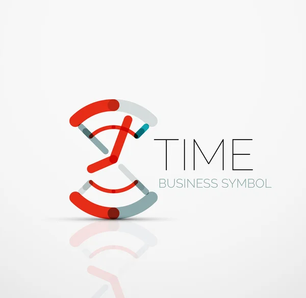 Idea de logotipo abstracto vectorial, concepto de tiempo o icono de negocio reloj. Plantilla de diseño del logotipo creativo — Archivo Imágenes Vectoriales