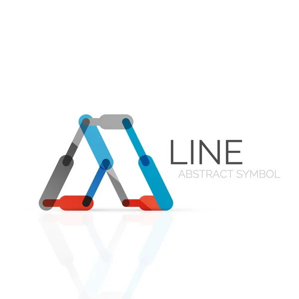 Logo lineare astratto, segmenti multicolori collegati di linee figura geometrica — Vettoriale Stock