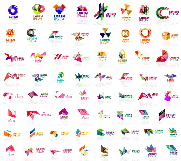 Mega conjunto de logotipos abstratos geométricos — Vetor de Stock