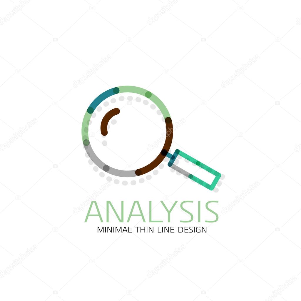 ベクトル細い線デザイン ロゴ ズームや検索検索虫眼鏡ロゴのコンセプト 線形のミニマルなビジネス アイコン ストックベクター C Akomov